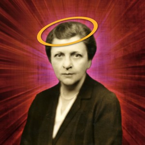 2013 Golden Halo winner Frances Perkins prepares to hand over her halo